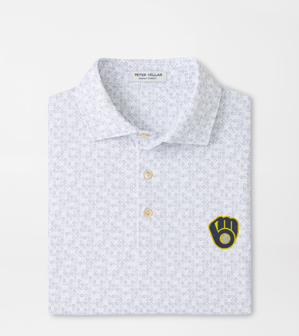 Milwaukee Brewers Bases Loaded Performance Jersey Polo in White