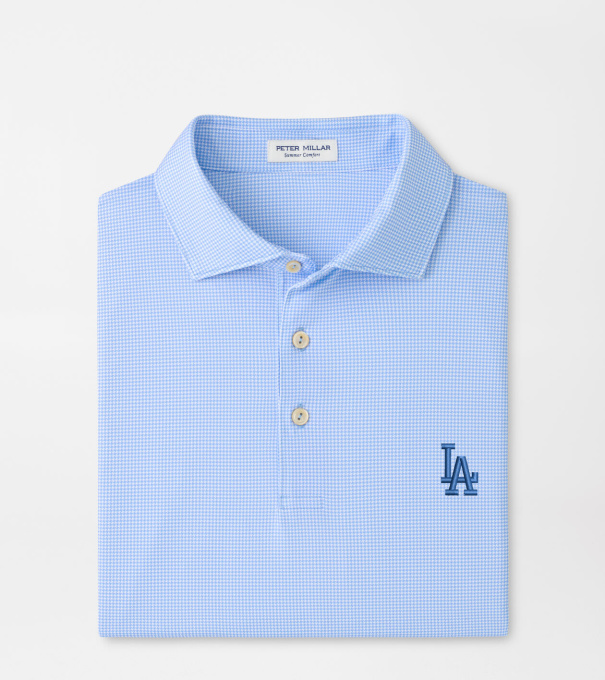 Los Angeles Dodgers Border Performance Jersey Polo in Cottage Blue