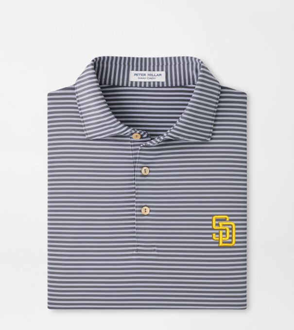 San Diego Padres Tiebreaker Performance Jersey Stripe Polo in Iron