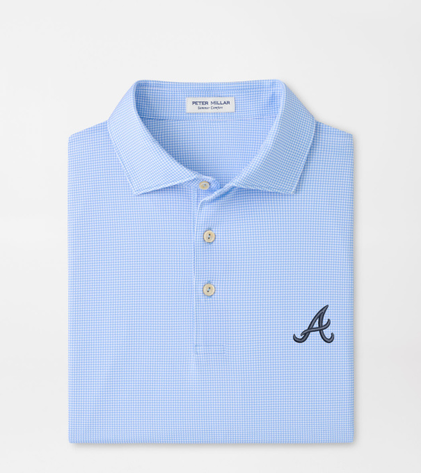 Atlanta Braves Border Performance Jersey Polo in Cottage Blue