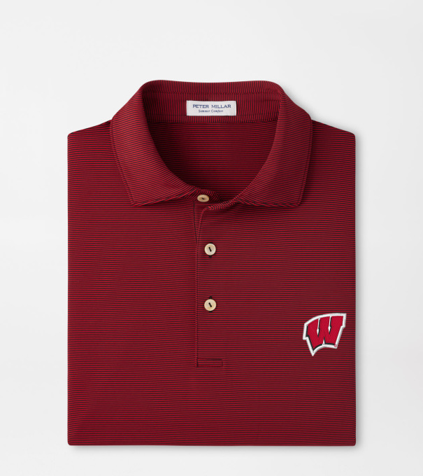 Wisconsin Jubilee Performance Jersey Polo in Black / Red3