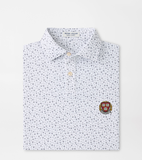 Harvard Buzzer Beater Youth Performance Jersey Polo in White