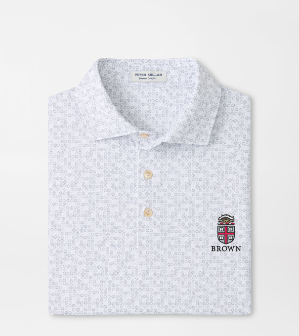 Brown University Bases Loaded Performance Jersey Polo in White