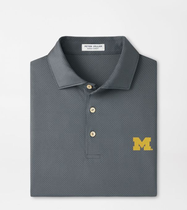 Michigan Hugo Performance Jersey Polo in Iron