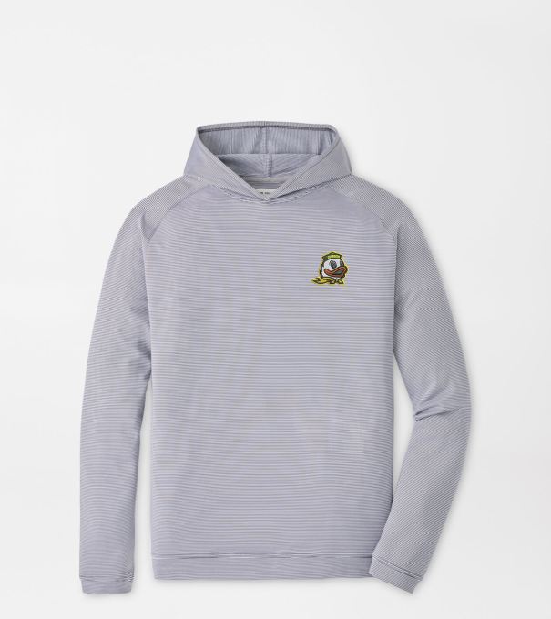 Oregon Pine Sugar Stripe Performance Hoodie in Iron
