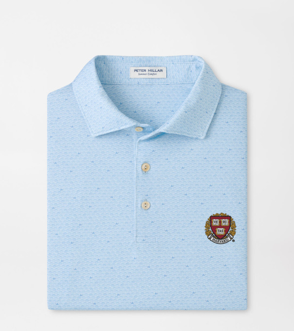 Harvard On The Ball Performance Jersey Polo in PALE BLUE