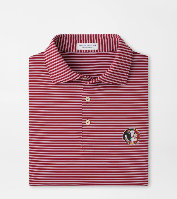 Florida State Vault Tiebreaker Performance Jersey Stripe Polo in Maroon2
