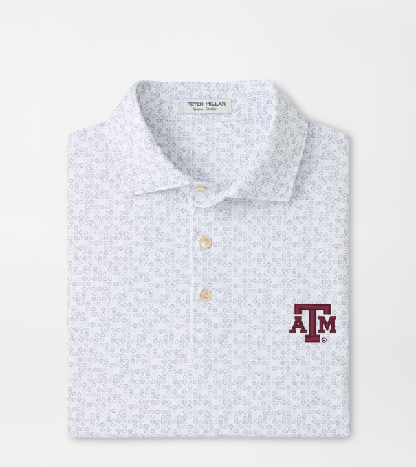 Texas A&M Bases Loaded Performance Jersey Polo in White