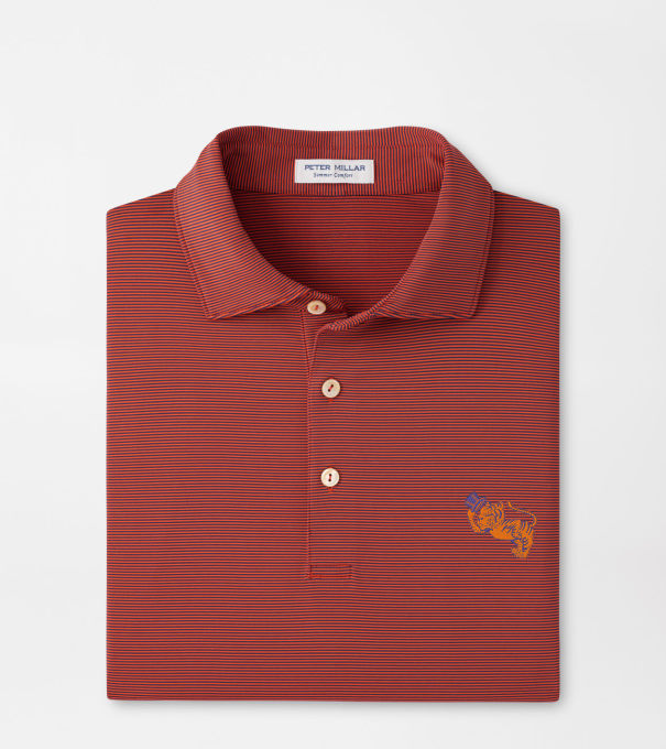 Clemson Vault Jubilee Performance Jersey Polo in ORANGE6/NAVY