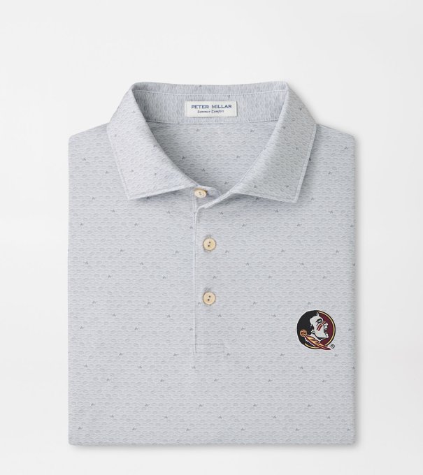 Florida State Seminole On The Ball Performance Jersey Polo in British Grey