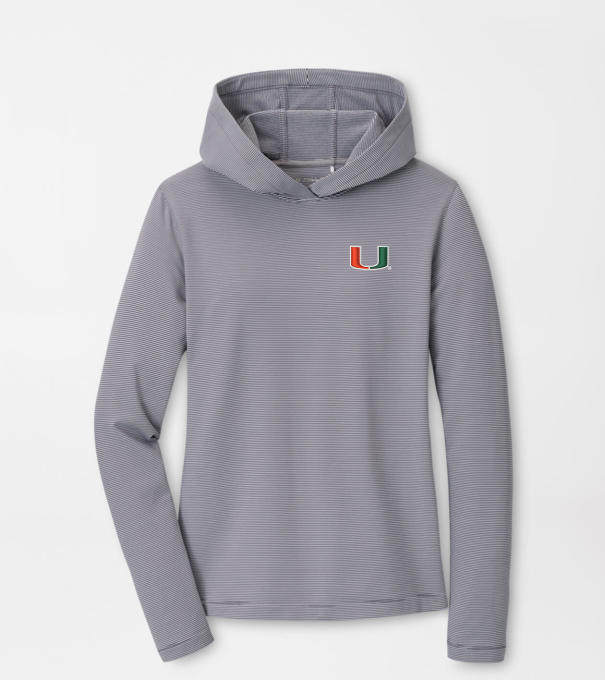 Miami Women's Pine Sugar Stripe Performance Hoodie in Iron