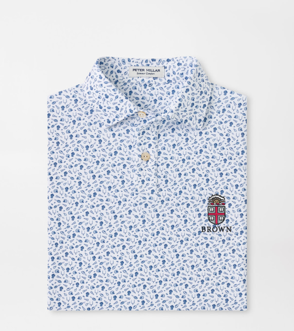 Brown University Kick Off Youth Performance Jersey Polo in Blue Frost