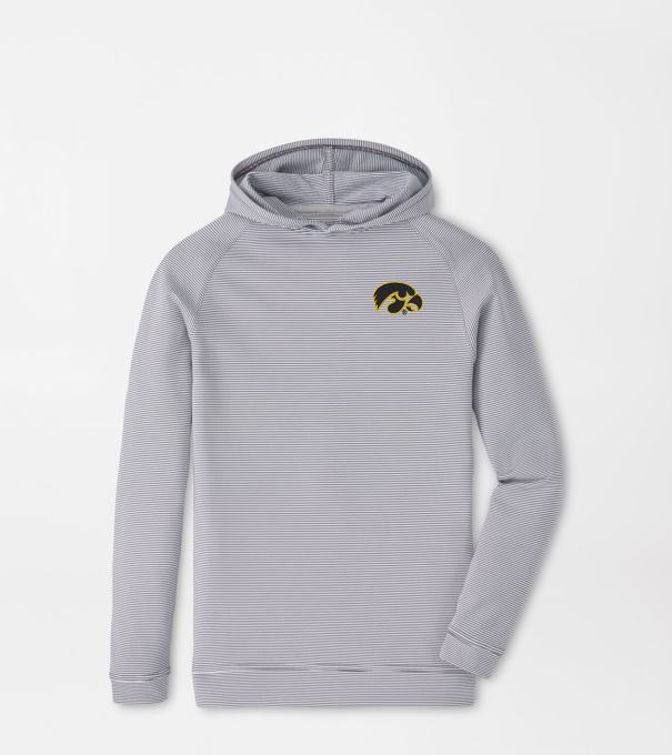 Iowa Pine Youth Sugar Stripe Performance Hoodie in Iron