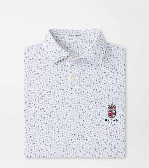 Brown University Buzzer Beater Youth Performance Jersey Polo in White
