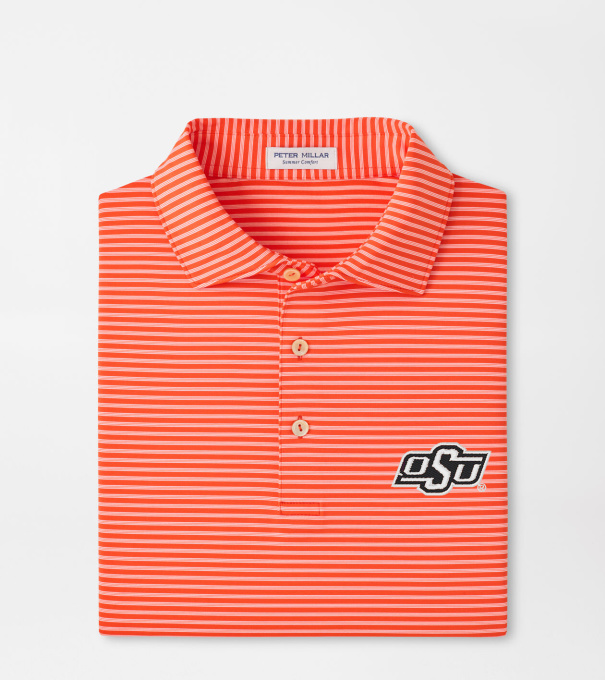Oklahoma State Tiebreaker Performance Jersey Stripe Polo in Orange6
