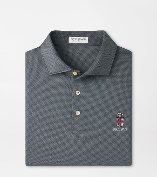 Brown University Hugo Performance Jersey Polo in Iron