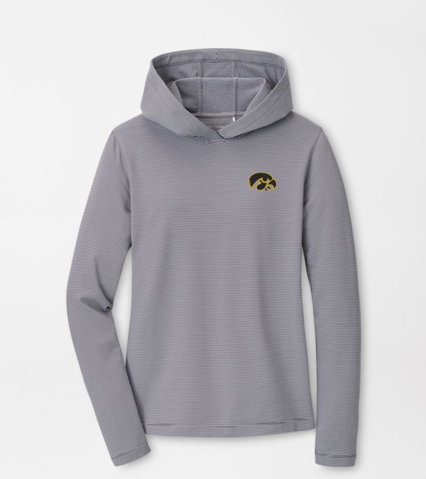 Iowa Women's Pine Sugar Stripe Performance Hoodie in Iron