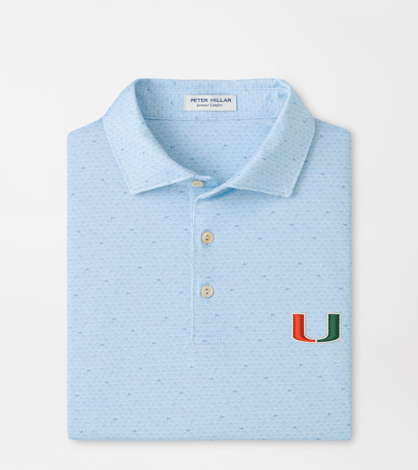 Miami On The Ball Performance Jersey Polo in PALE BLUE