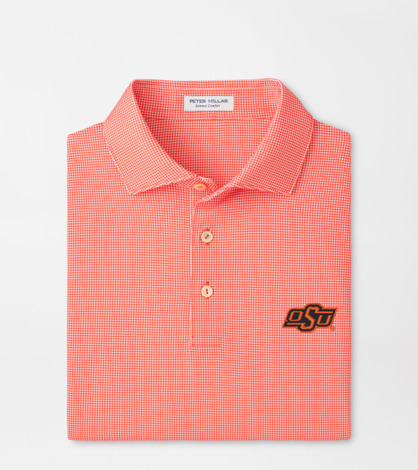 Oklahoma State Border Performance Jersey Polo in Orange6