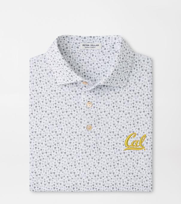University of California Berkeley Buzzer Beater Performance Jersey Polo in White