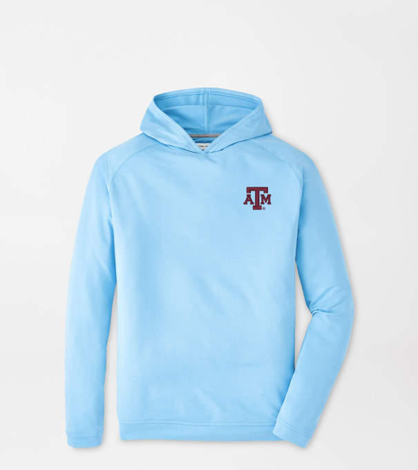 Texas A&M Pine Performance Hoodie in Cottage Blue