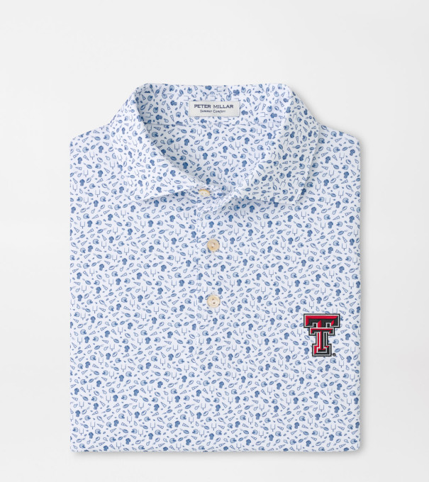 Texas Tech Kick Off Performance Jersey Polo in Blue Frost