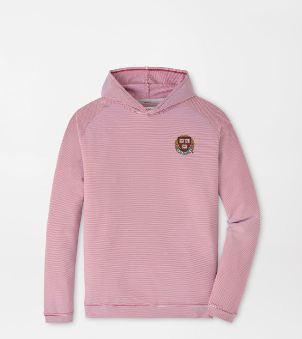 Harvard Pine Sugar Stripe Performance Hoodie in Maroon2