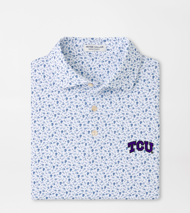 TCU Kick Off Performance Jersey Polo in Blue Frost