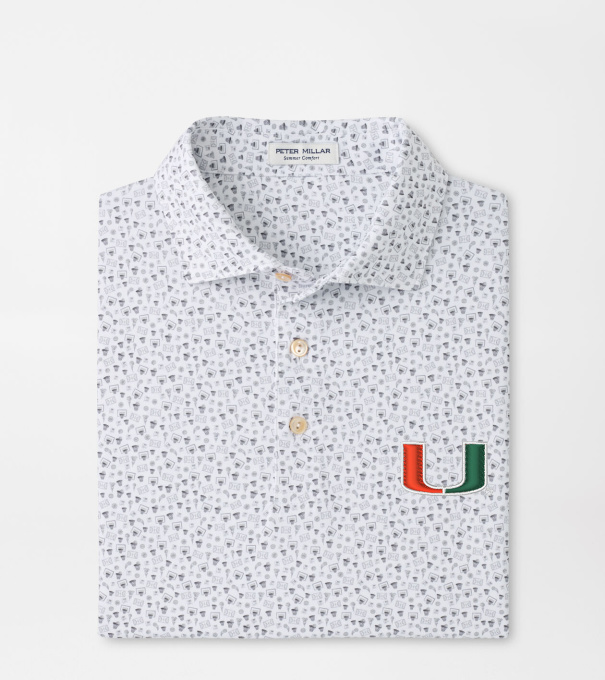 Miami Buzzer Beater Performance Jersey Polo in White