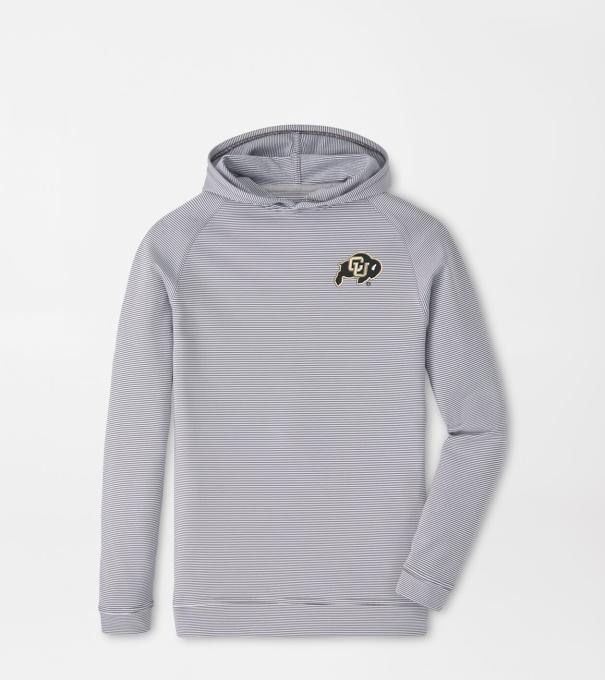 Colorado Pine Youth Sugar Stripe Performance Hoodie in Iron