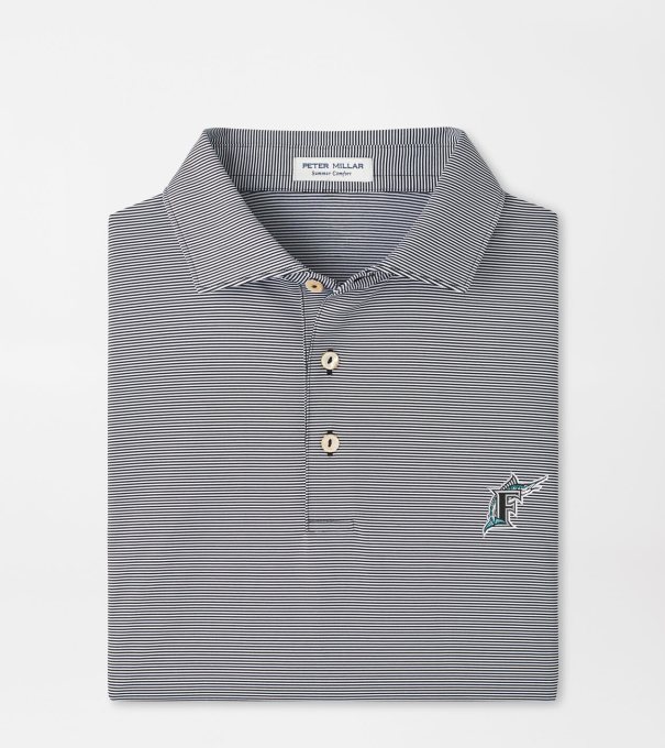 Cooperstown Miami Marlins Jubilee Performance Jersey Polo in Black