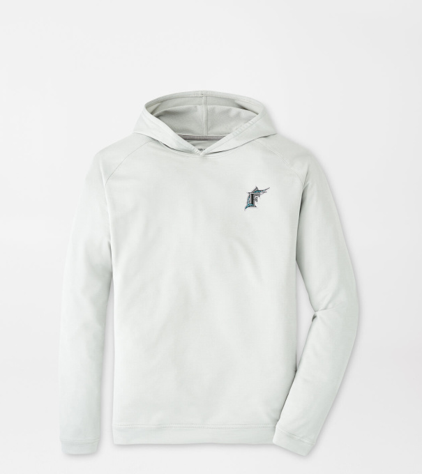 Cooperstown Miami Marlins Pine Performance Hoodie in British Grey