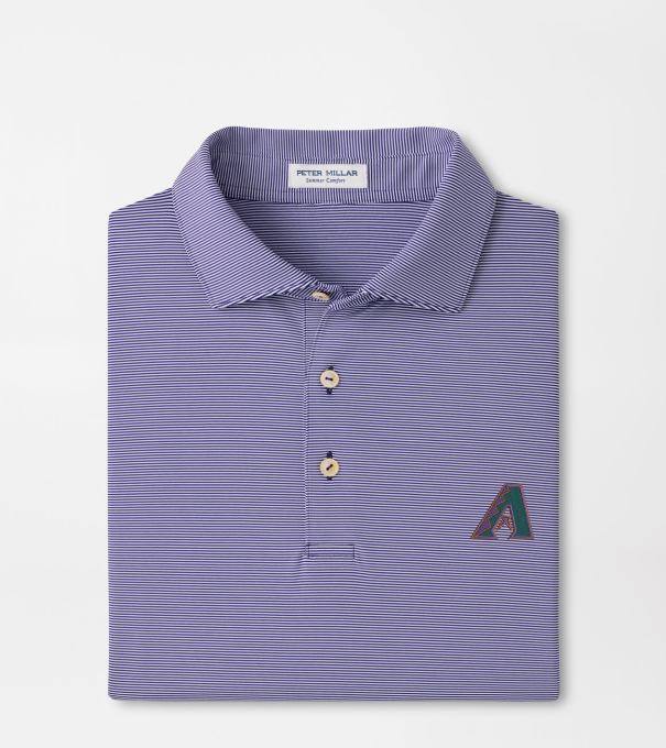 Cooperstown Arizona Diamondbacks Jubilee Stripe Performance Polo in Purple2/White
