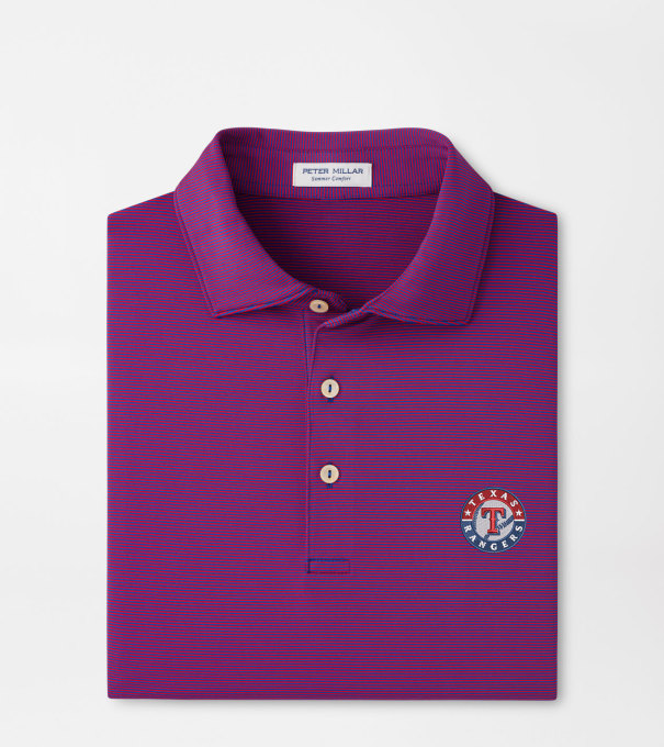 Cooperstown Texas Rangers Jubilee Performance Jersey Polo in Blue3/Red3
