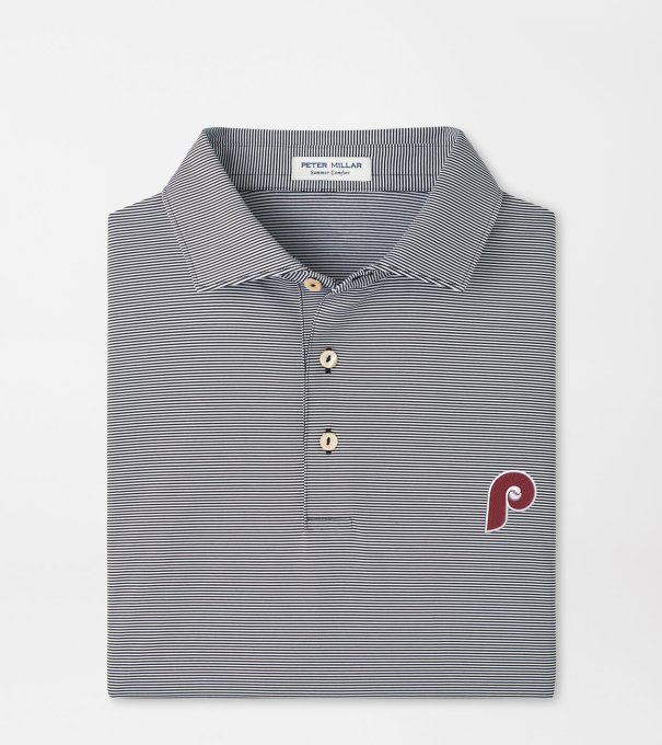 Cooperstown Philadelphia Phillies Jubilee Performance Jersey Polo in Black
