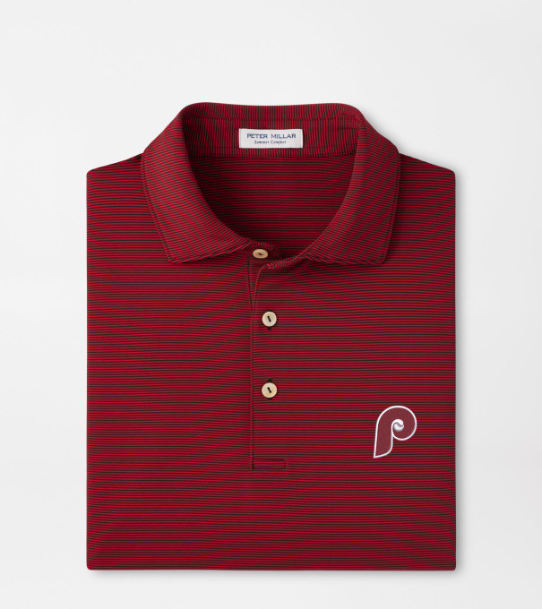 Cooperstown Philadelphia Phillies Jubilee Performance Jersey Polo in Black / Red3