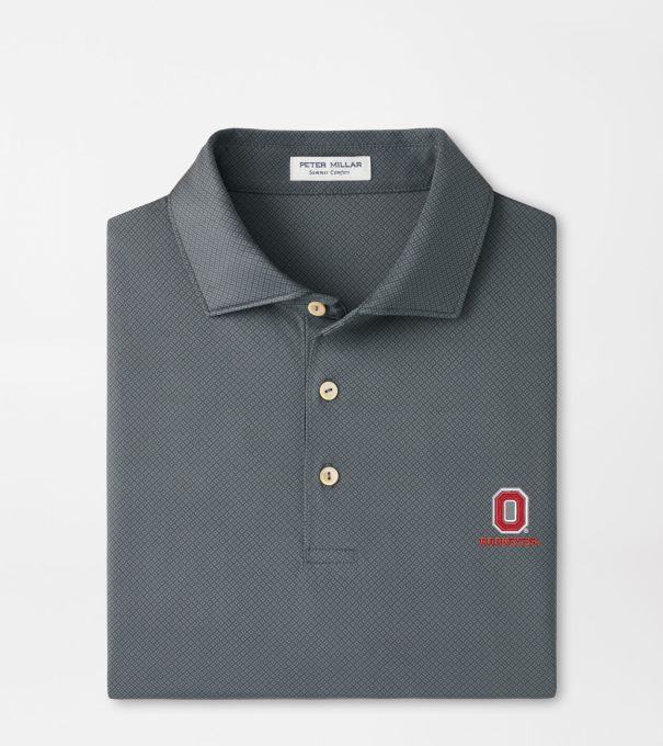 The Ohio State University Vault Hugo Performance Jersey Polo in Iron