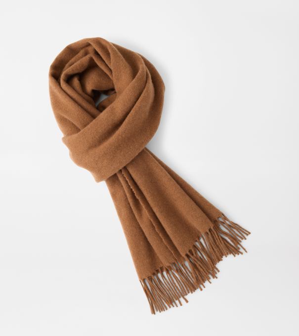 Cashmere Woven Scarf in RUSTIC BROWN