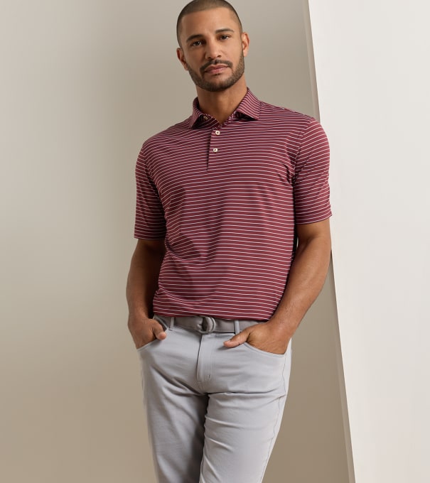 Oaks Performance Jersey Polo in Bordeaux