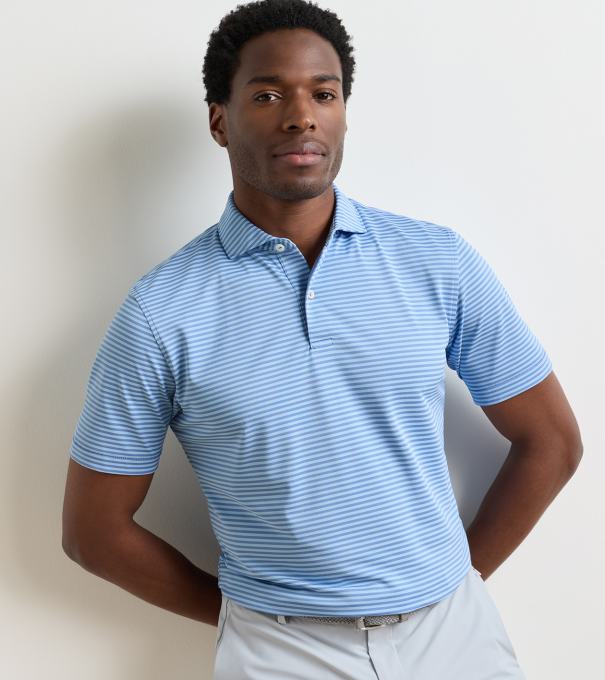 Verse Performance Mesh Polo in WINDY BLUE / BLUE FROST