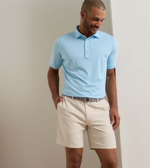 Wynn Performance Jersey Polo in ROBIN BLUE