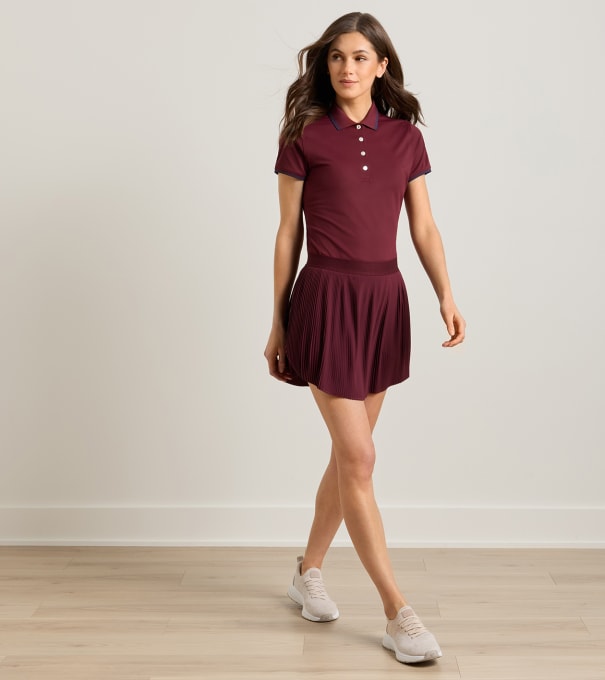 Mickey Micro Pleat Skort in OX BLOOD