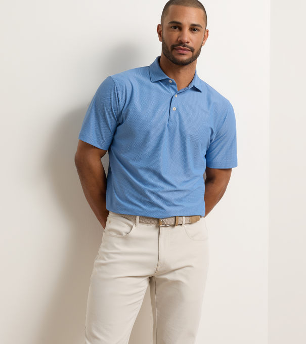 Currituck Performance Mesh Polo in Cottage Blue