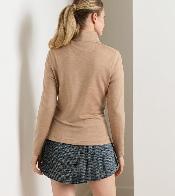 Excursionist Flex Knit Quarter-Zip in CAMEL