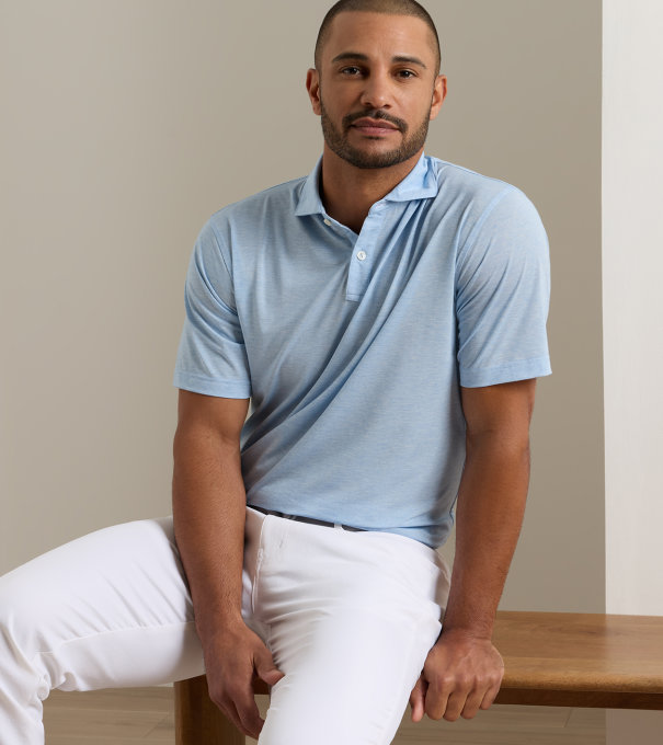 ETC Performance Jersey Polo in Cottage Blue