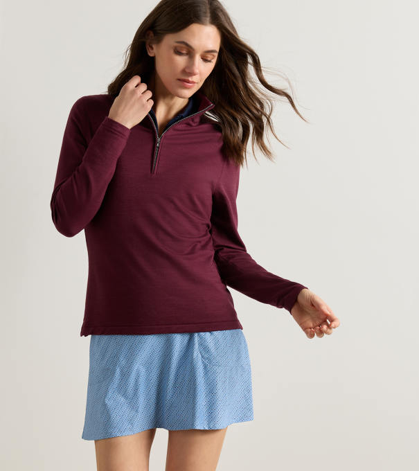Excursionist Flex Knit Quarter-Zip in OX BLOOD
