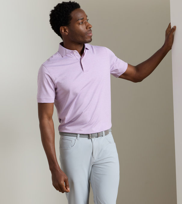 Treble Performance Jersey Polo in SOFT ORCHID