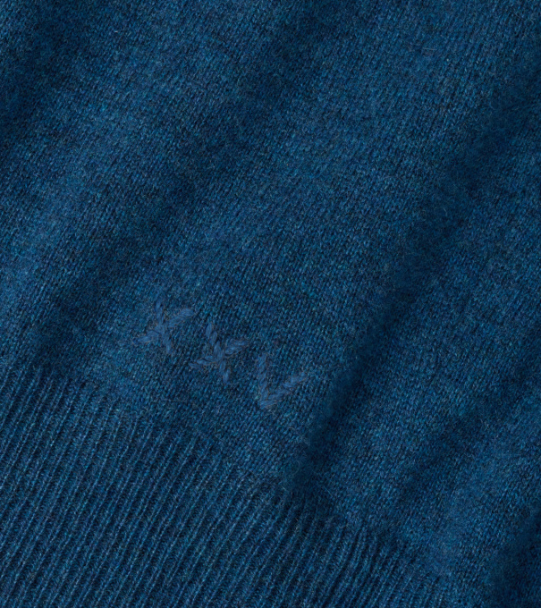 25th Anniversary Cashmere Quarter-Zip Sweater in Ocean Blue