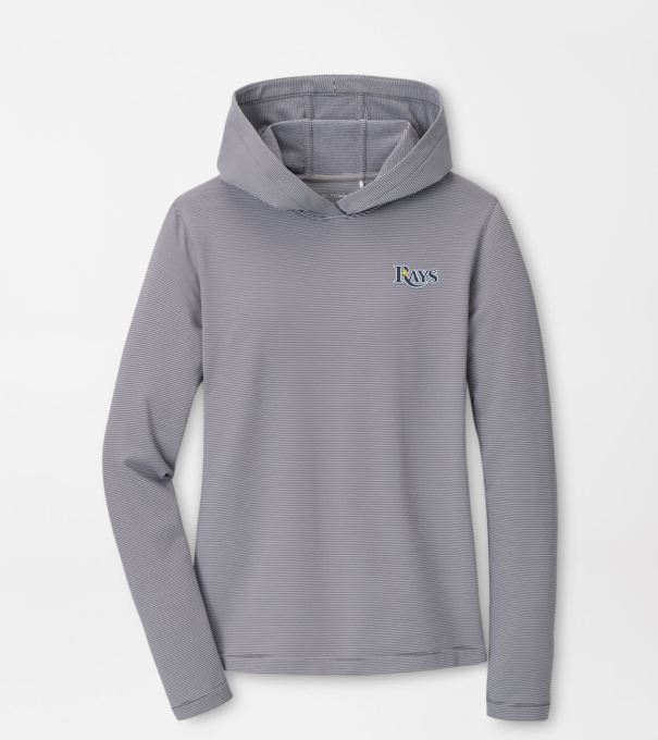 Cooperstown Tampa Bay Rays Women's Pine Sugar Stripe Performance Hoodie in Iron