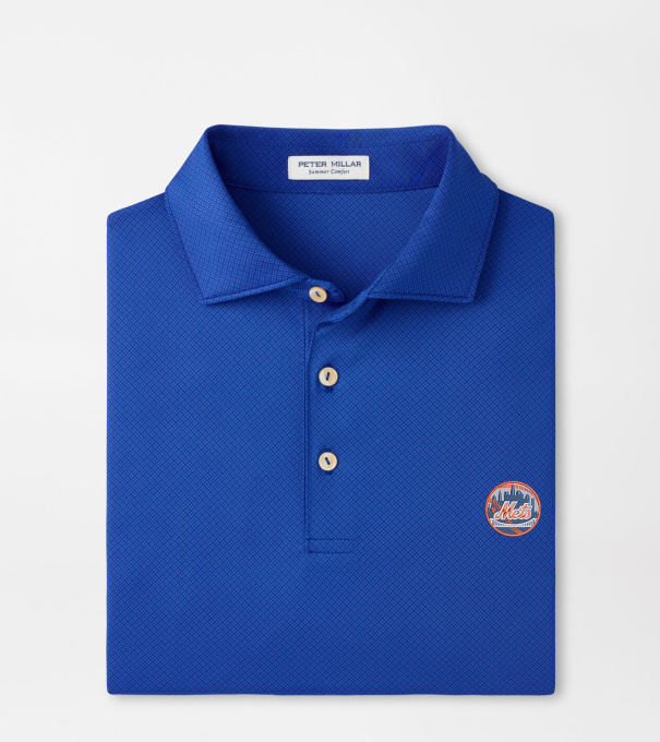 Cooperstown New York Mets Hugo Performance Jersey Polo in Blue3